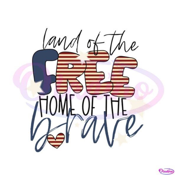 land-of-the-free-home-of-the-brave-retro-america-svg-design-file