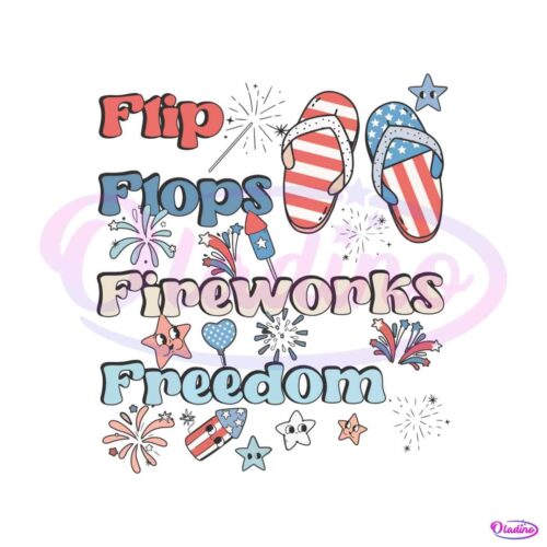 retro-flip-flops-fireworks-freedom-4th-of-july-svg-design-file