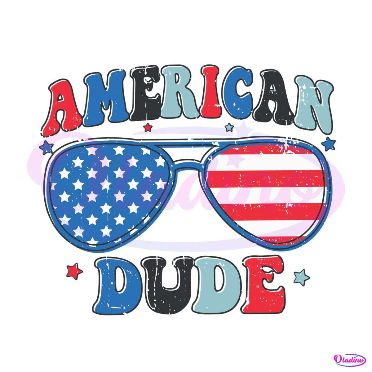 American Dude 4th Of July USA Flag Glasses SVG Cricut FIle