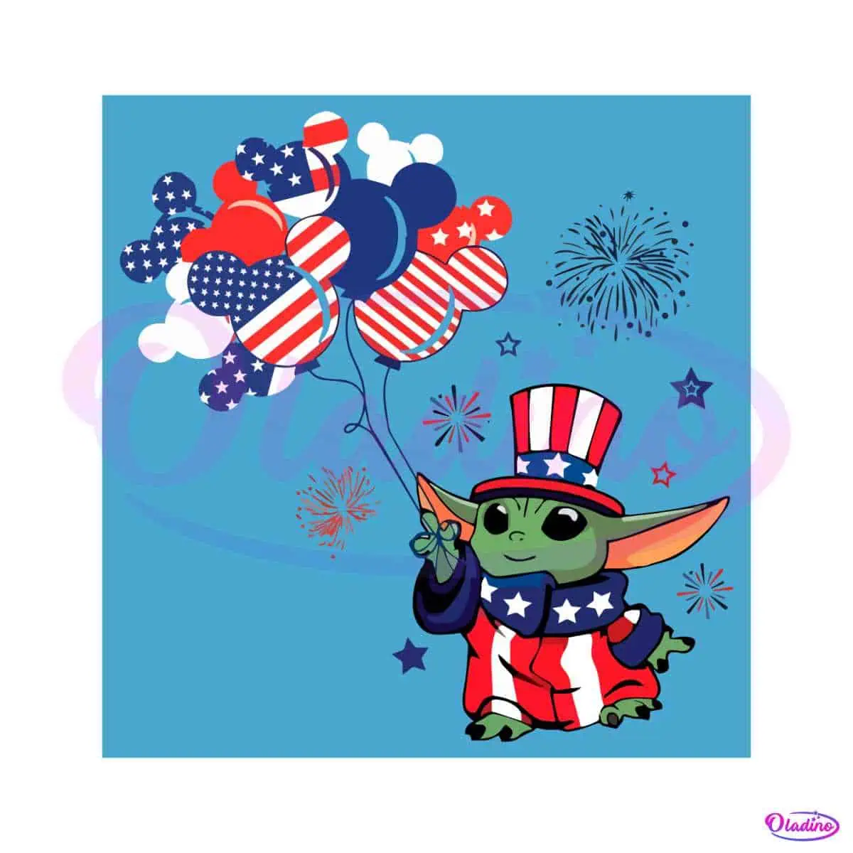 Baby Yoda Disney 4th Of July Star Wars SVG Cutting Digital File - Oladino