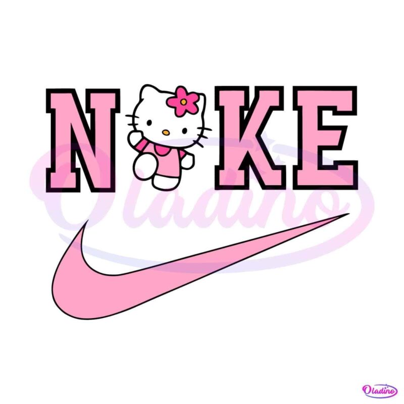 Cute Kawaii Hello Kitty Nike Logo SVG Graphic Design File