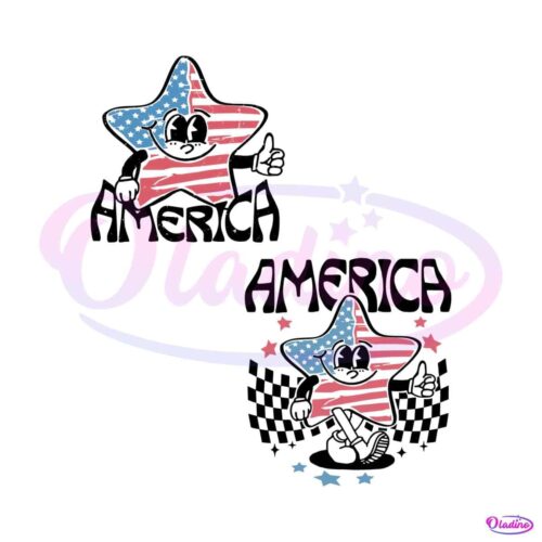 retro-groovy-america-flag-star-svg