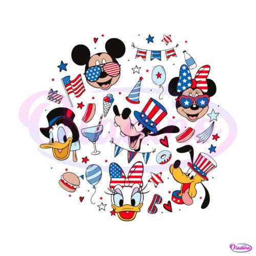 disney-mickey-and-friend-drink-and-food-parttern-4th-of-july-svg