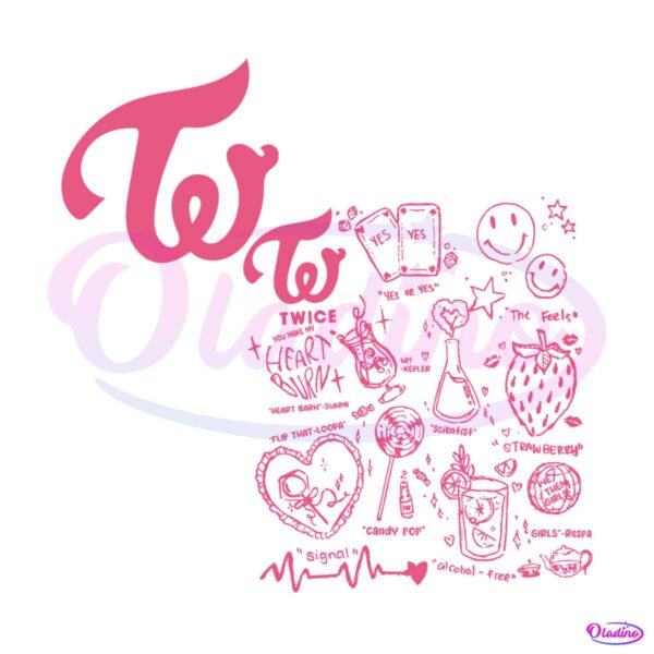 Vintage Twice Kpop Album Lyrics Art Tattoo SVG Digital File