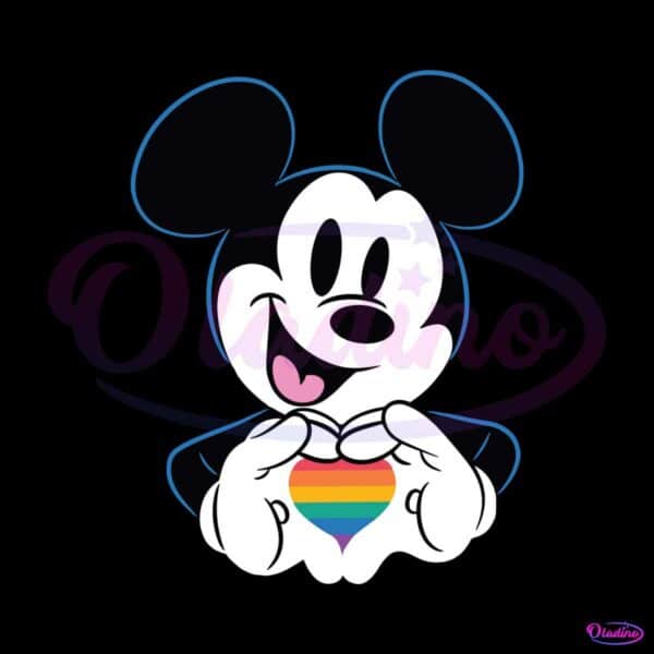 Mickey Mouse Rainbow Heart Disney Pride SVG Digital File