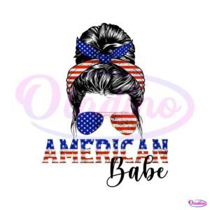 american-babe-messy-bun-png-4th-of-july-bun-mom-png-file