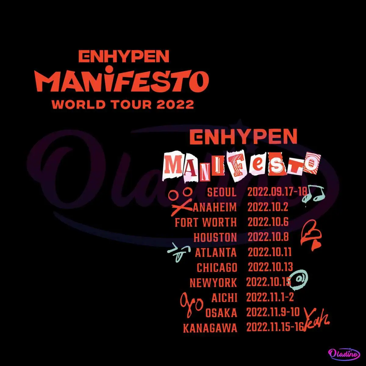 Enhypen World Tour SVG Enhypen Manifesto SVG Digital File - Oladino