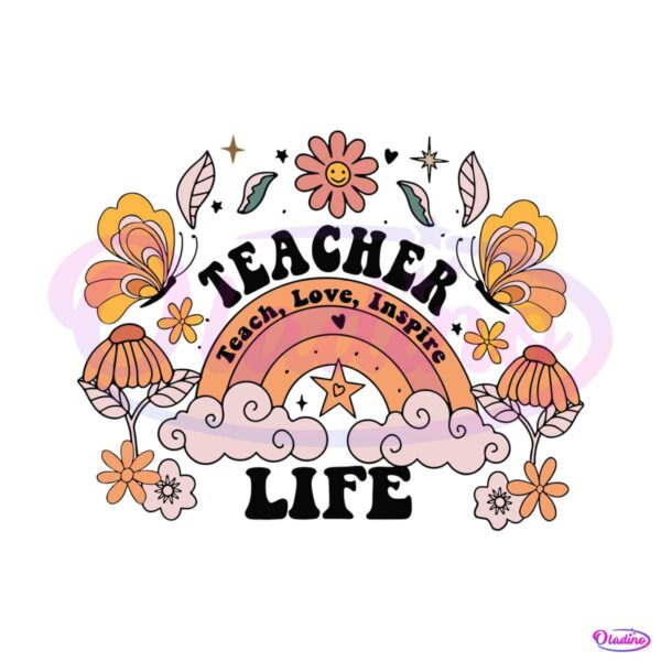 retro-floral-rainbow-teacher-life-svg-cutting-digital-file