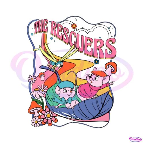 retro-70s-the-rescuers-bernard-bianca-mouse-leaf-boat-svg