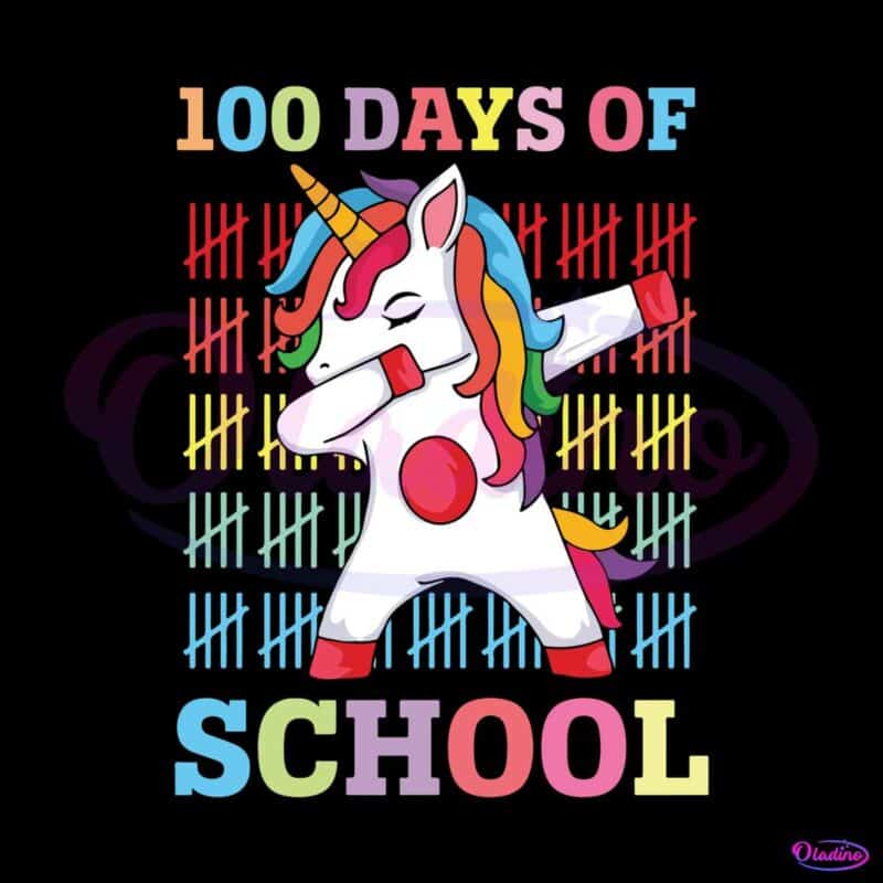 100-days-of-school-funny-unicorn-back-to-school-svg-cricut-file