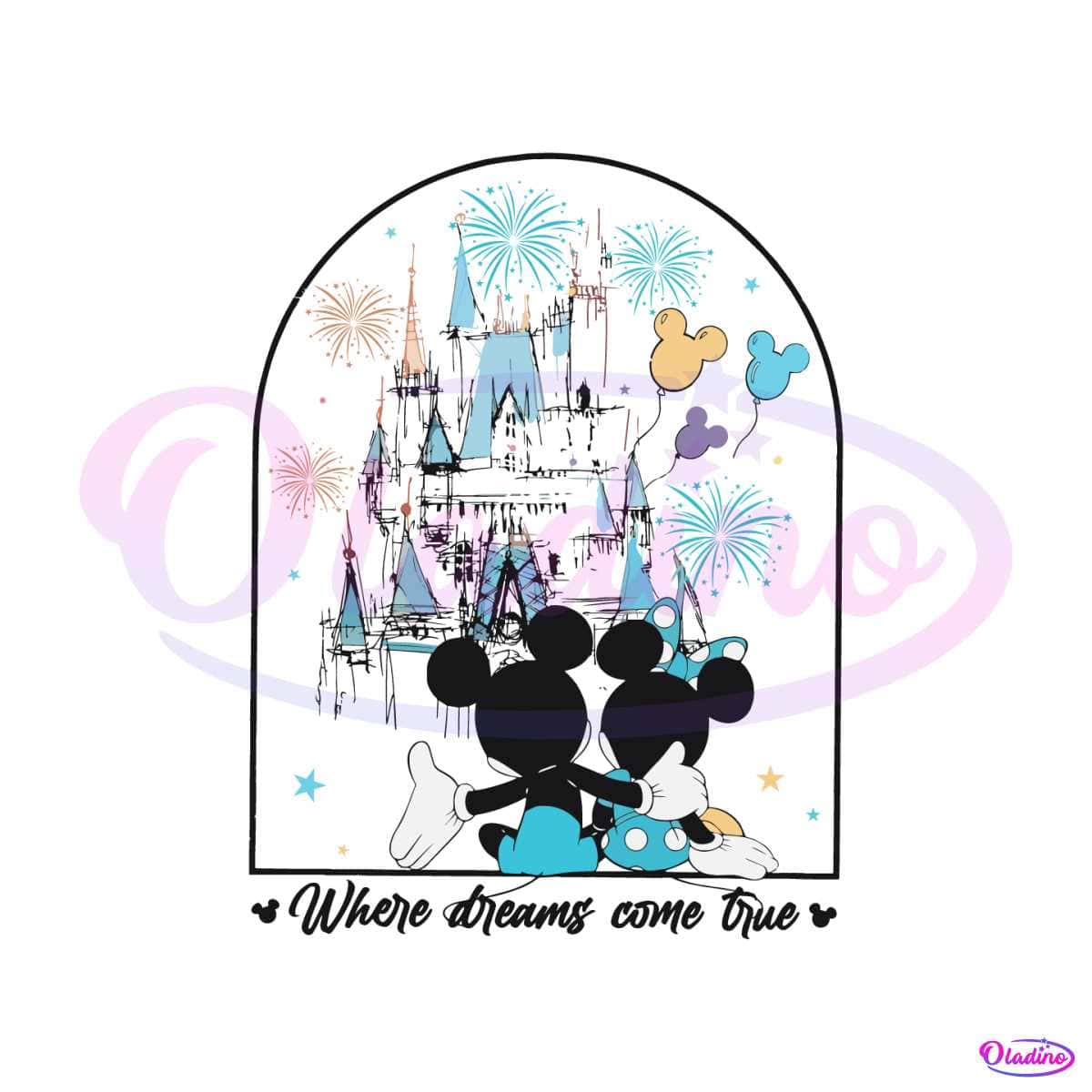 Retro Mickey Minnie SVG Where Dreams Come True SVG File