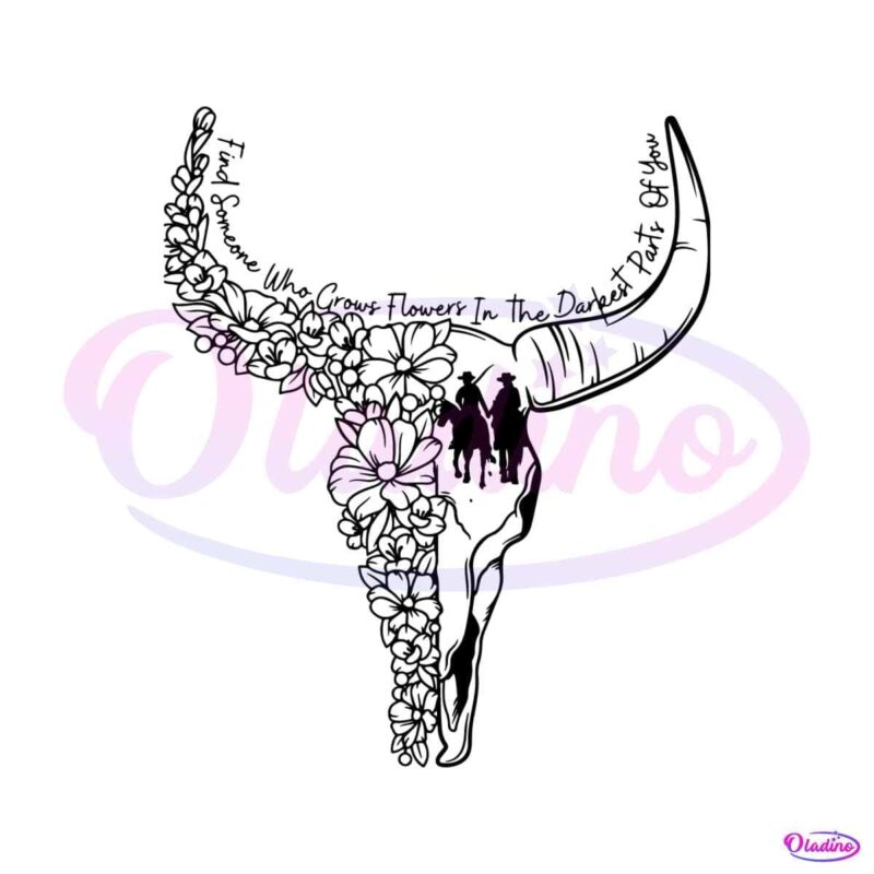 Zach Bryan Sun To Me SVG Floral Bullskull SVG Digital File