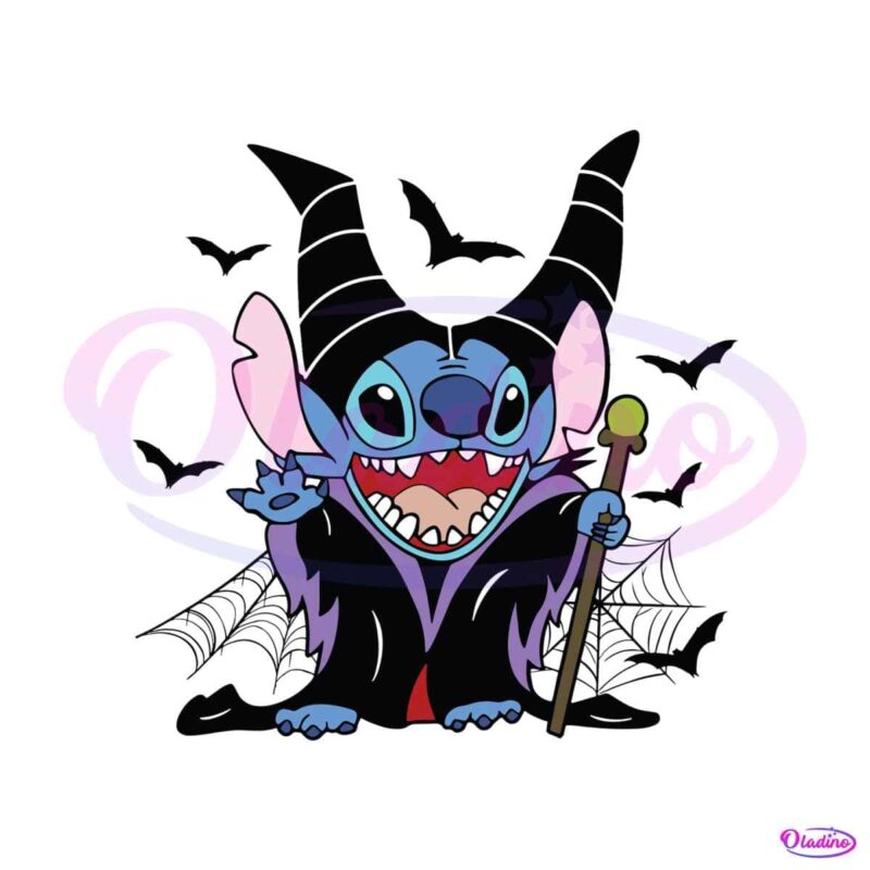 Funny Stitch Maleficent Halloween SVG Graphic Design File