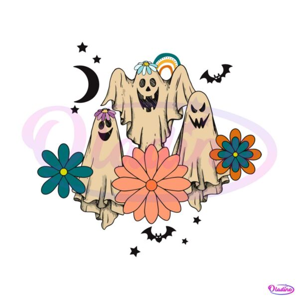 retro-floral-ghost-svg-spooky-season-svg-digital-cricut-file