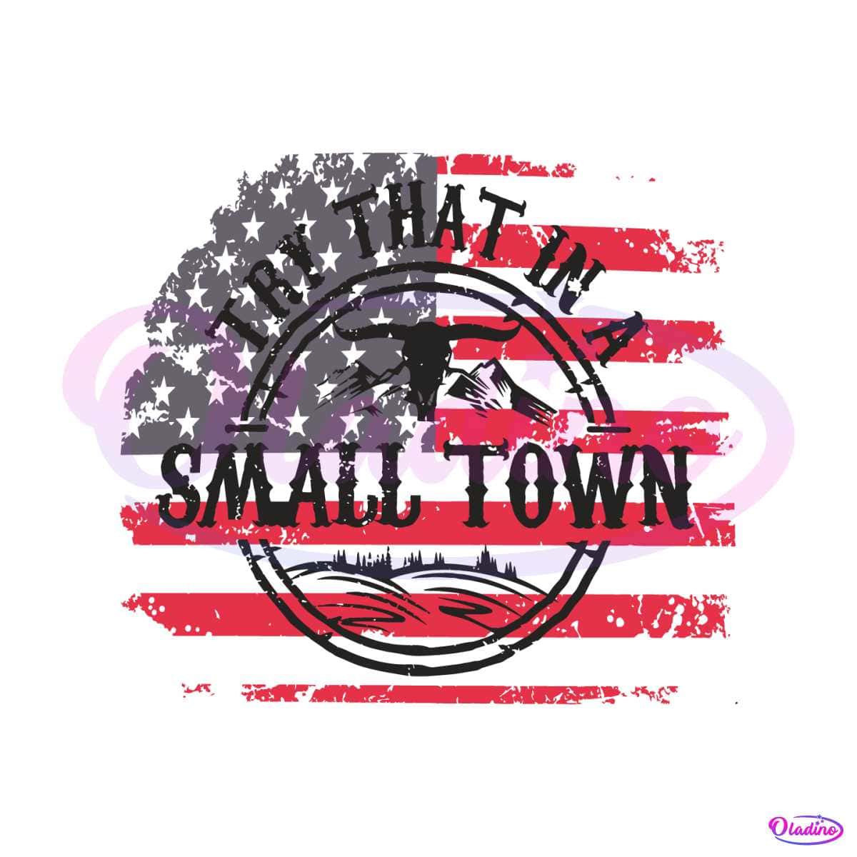 Small Town American Flag SVG Jason Aldean SVG Cricut File