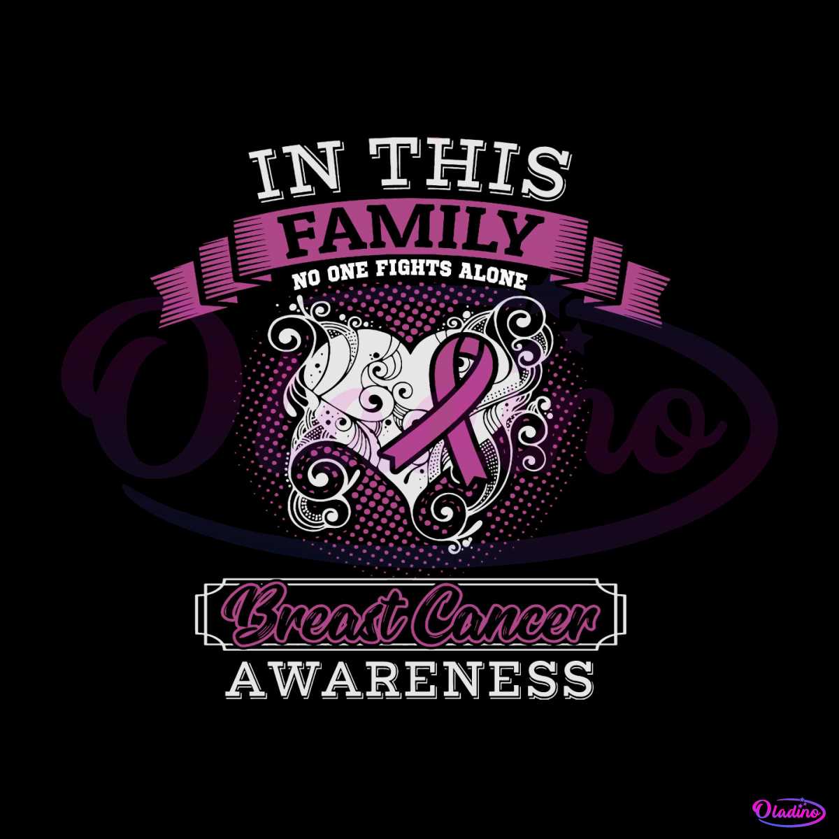 No One Fights Alone Breast Cancer Awareness SVG Cricut Files