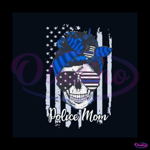 police-mom-skull-svg-american-flag-svg-digital-cricut-file