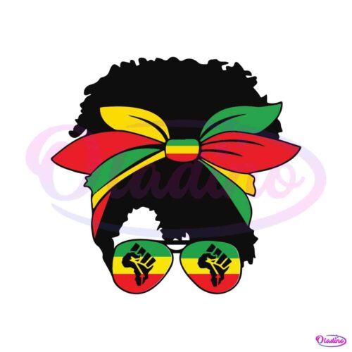 black-girl-messy-bun-svg-happy-juneteenth-cutting-digital-file