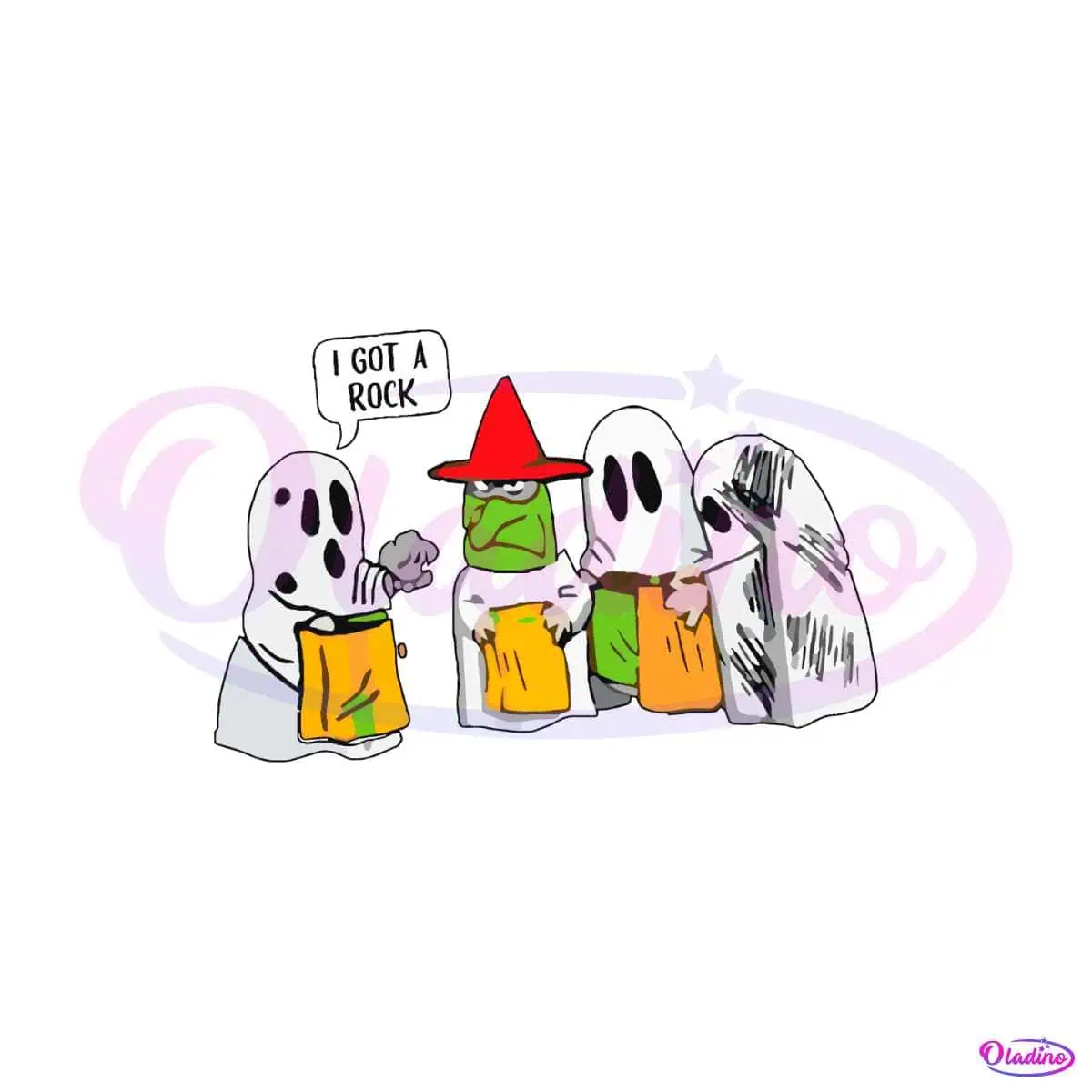 Cute Ghost Rocker Sign I Got A Rock Halloween Cute Ghost SVG Graphic Design File - Oladino