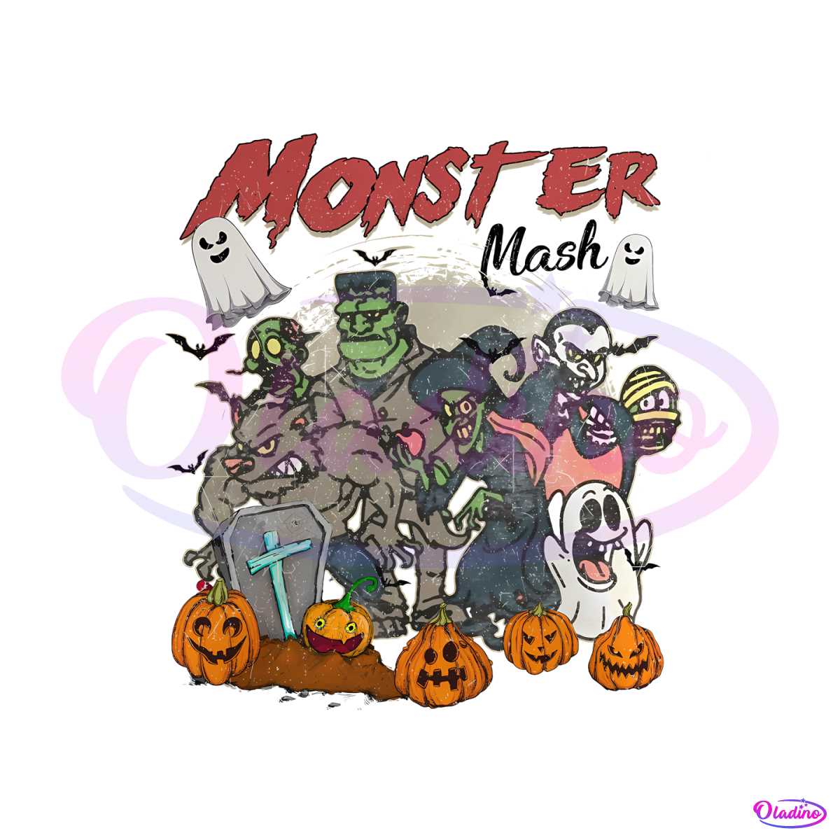 Retro Halloween Monster Mash Png Sublimation Digital 