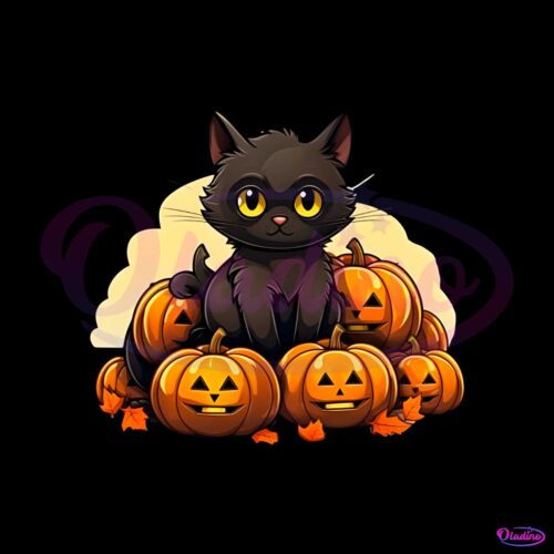 halloween-black-cat-and-pumpkins-png-download-file