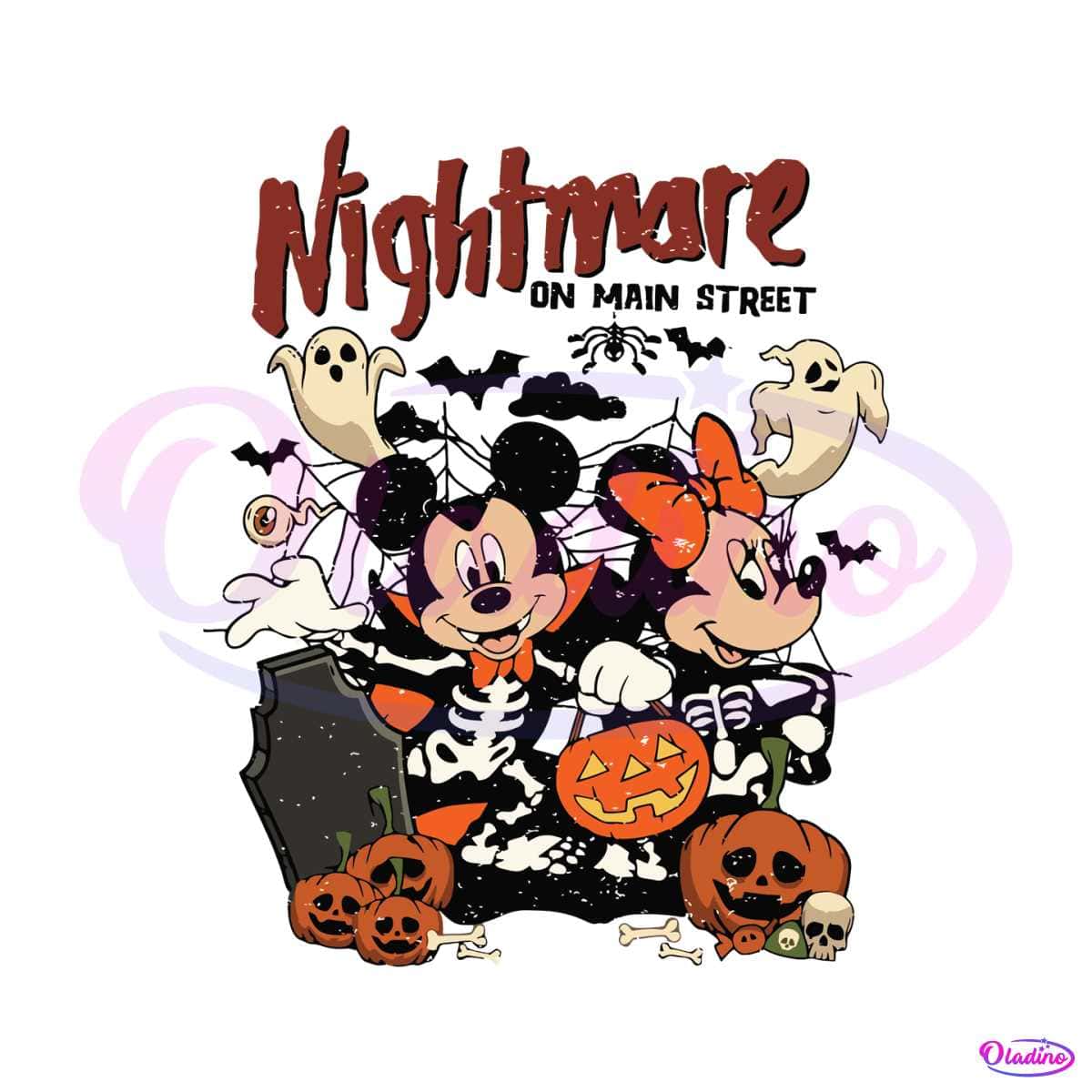 Nightmare On Main Street Mickey Minnie Disney Halloween SVG