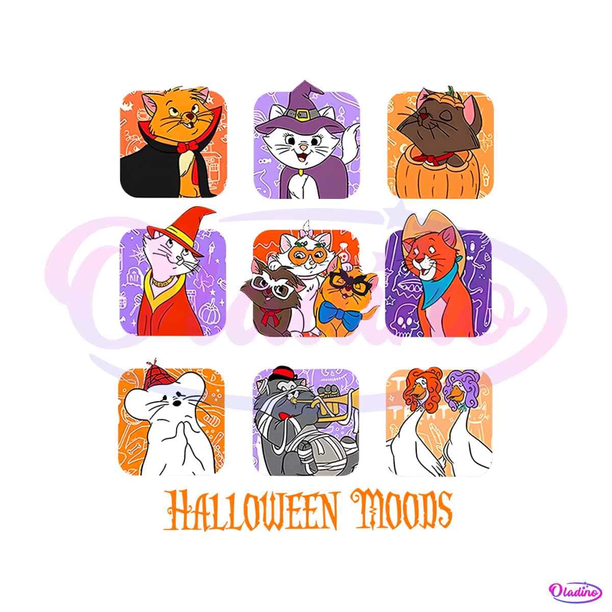 Disney The Aristocats Halloween Moon PNG Sublimation