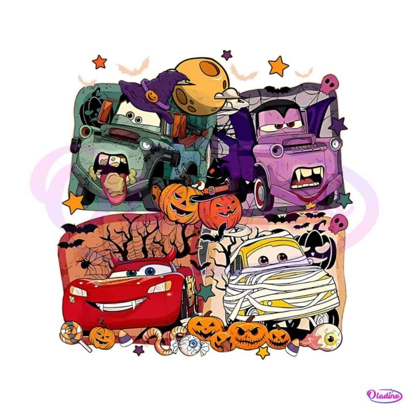 Vintage Disney Cars Characters Halloween PNG Download File