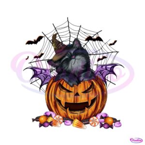 pumpkin-and-black-cat-happy-haloween-png-download