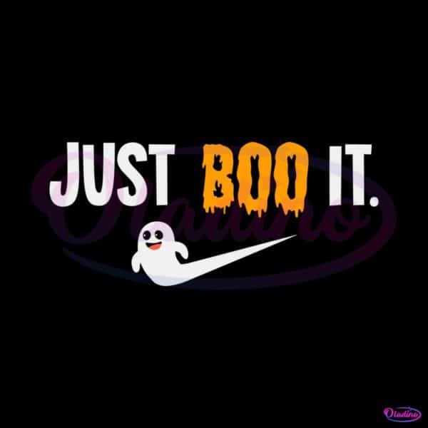 Retro Just Boo It Halloween Swoosh SVG Cutting Digital File