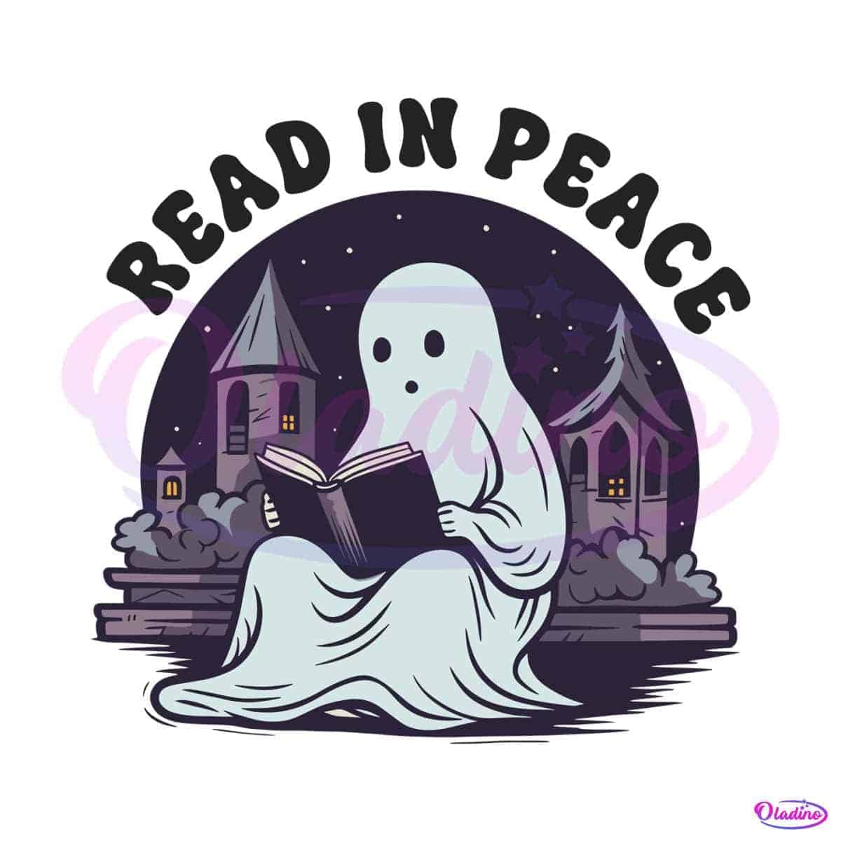thumbnail image 2 of Reading In Peace Cute Ghost Bookish Book Lover Booktrovert PopSockets Adhesive PopGrip 2 of 9