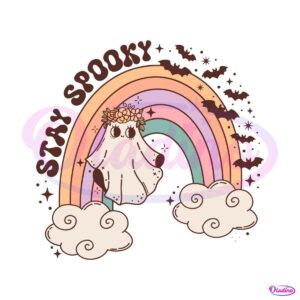 retro-stay-spooky-halloween-rainbow-svg-digital-cricut-file