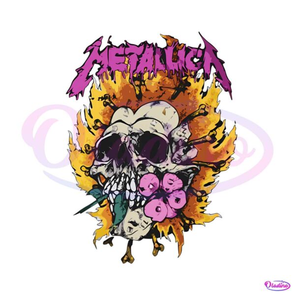 vintage-metallica-floral-skull-png-thrash-metal-band-png-file