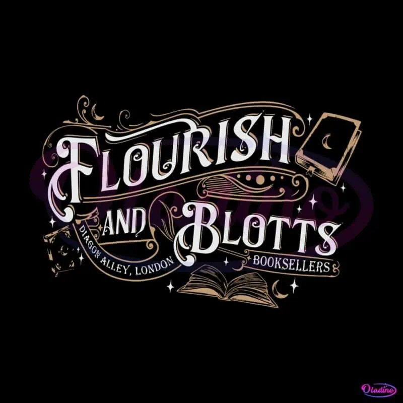 flourish-and-blotts-wizard-book-shop-svg-digital-cricut-file