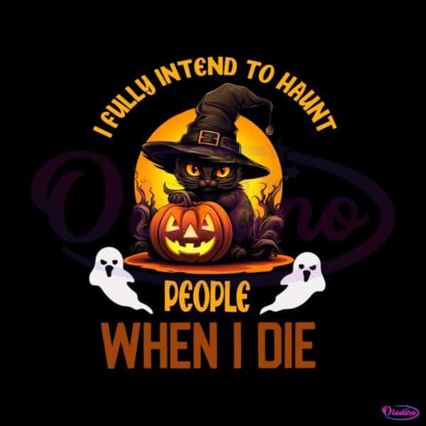 vintage-halloween-black-cat-witch-pumpkin-png-download