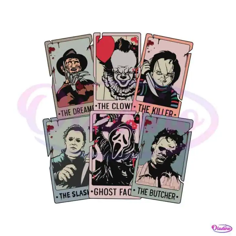 vintage-horror-characters-tarot-card-svg-graphic-design-file