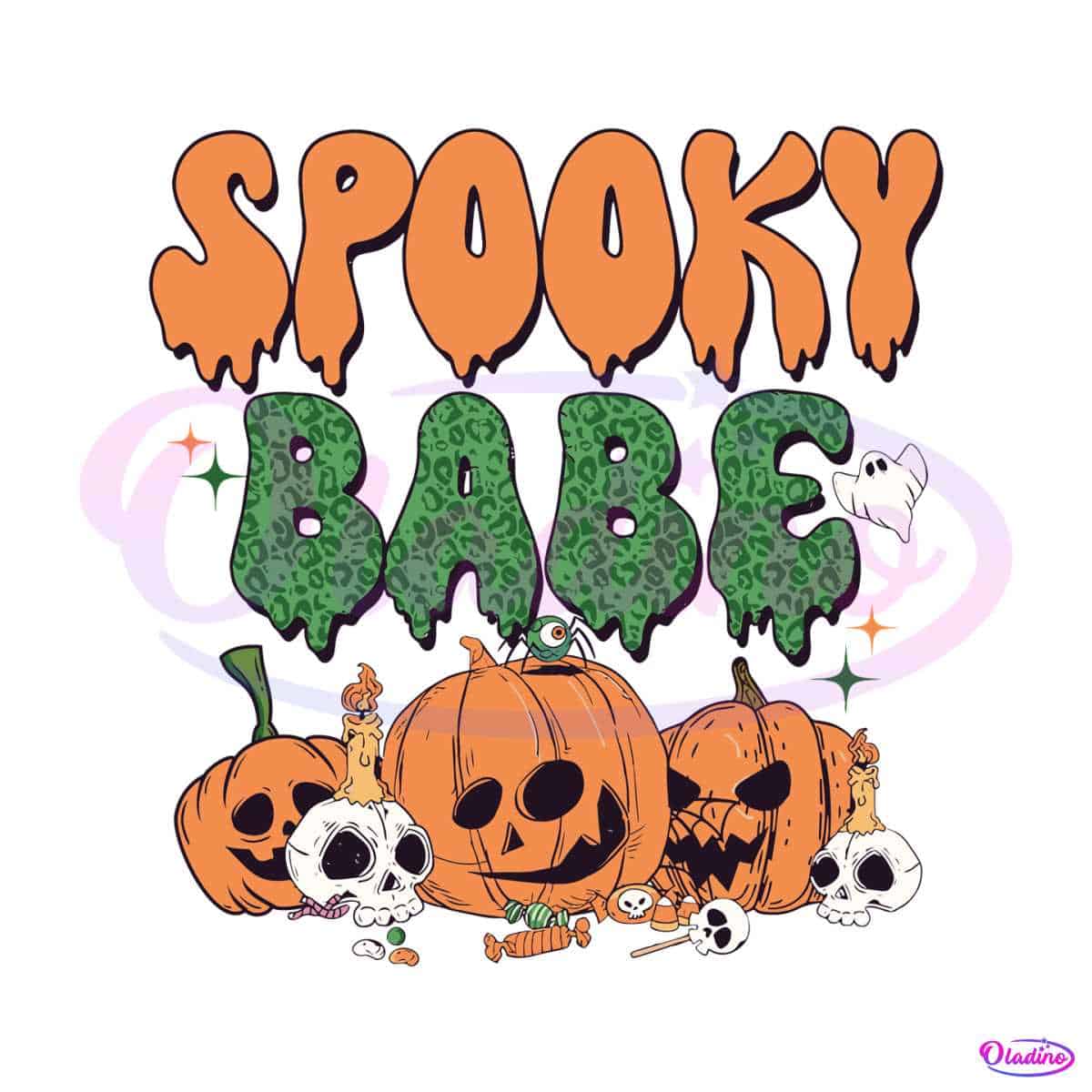 Retro Spooky Babe Halloween Pumpkin SVG Digital Cricut File