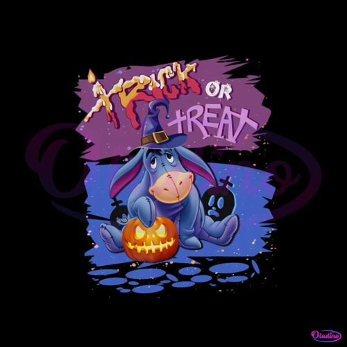 retro-trick-or-treat-eeyore-halloween-png-download