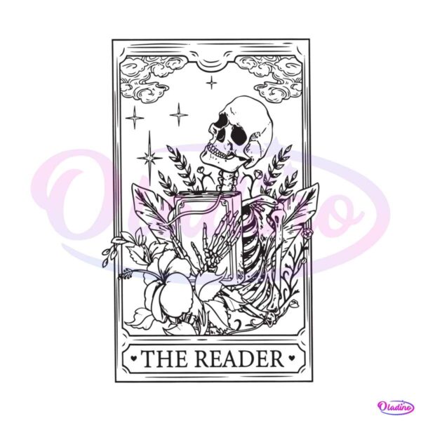 the-reader-tarot-card-skeleton-svg-skeleton-reading-svg