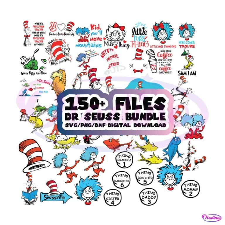 Dr Seuss SVG Cat In The Hat SVG Bundle Cutting Digital Files - Oladino