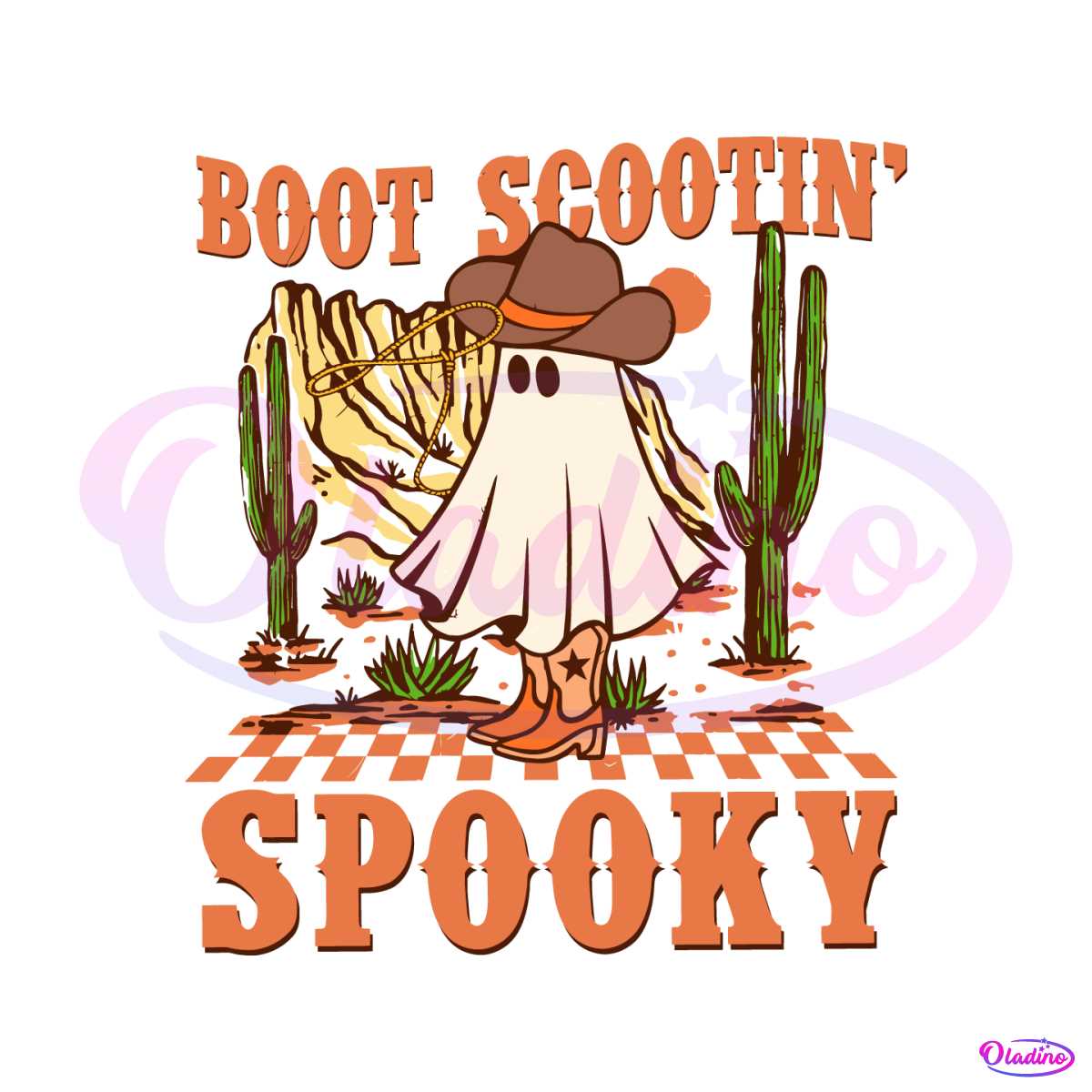 Boot Scootin Spooky Cowboy Ghost SVG Graphic Design File