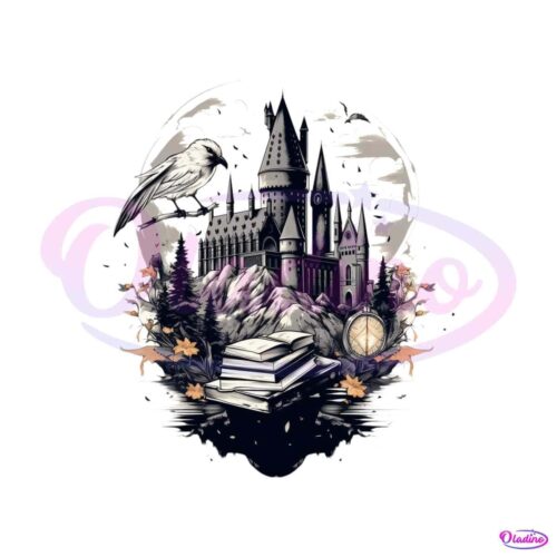 harry-potter-hogwarts-castle-books-crow-png-download