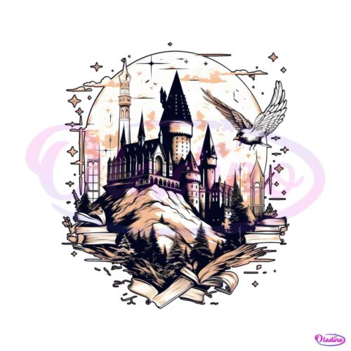 hogwarts-castle-harry-potter-books-crow-png-download