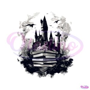 hogwarts-castle-books-crow-silhouette-png-download