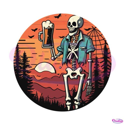 retro-sunset-funny-halloween-skeleton-love-beer-svg-file