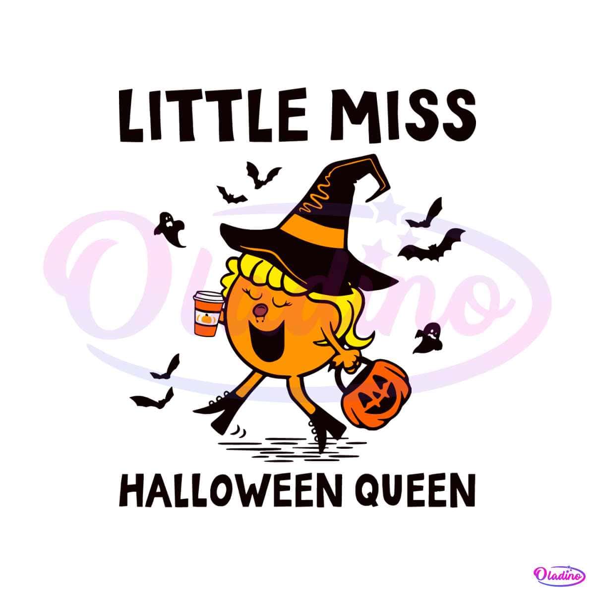 Funny Little Miss Halloween Queen SVG Cutting Digital File