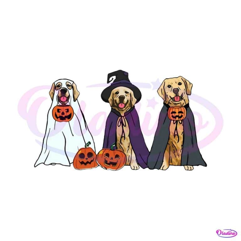 Golden Retriever Ghost Dogs Halloween PNG Download - Oladino