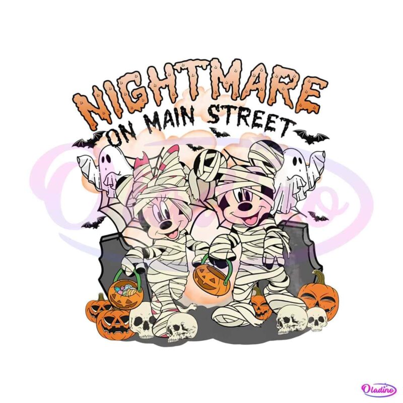 Vintage Nightmare On Main Street Mickey Minnie PNG File