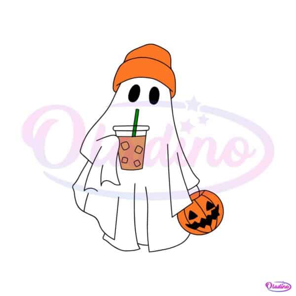 cute-ghost-drinking-coffee-svg-spooky-season-svg-download