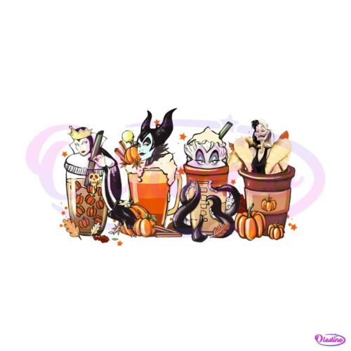 vintage-halloween-villains-disney-coffee-png-download